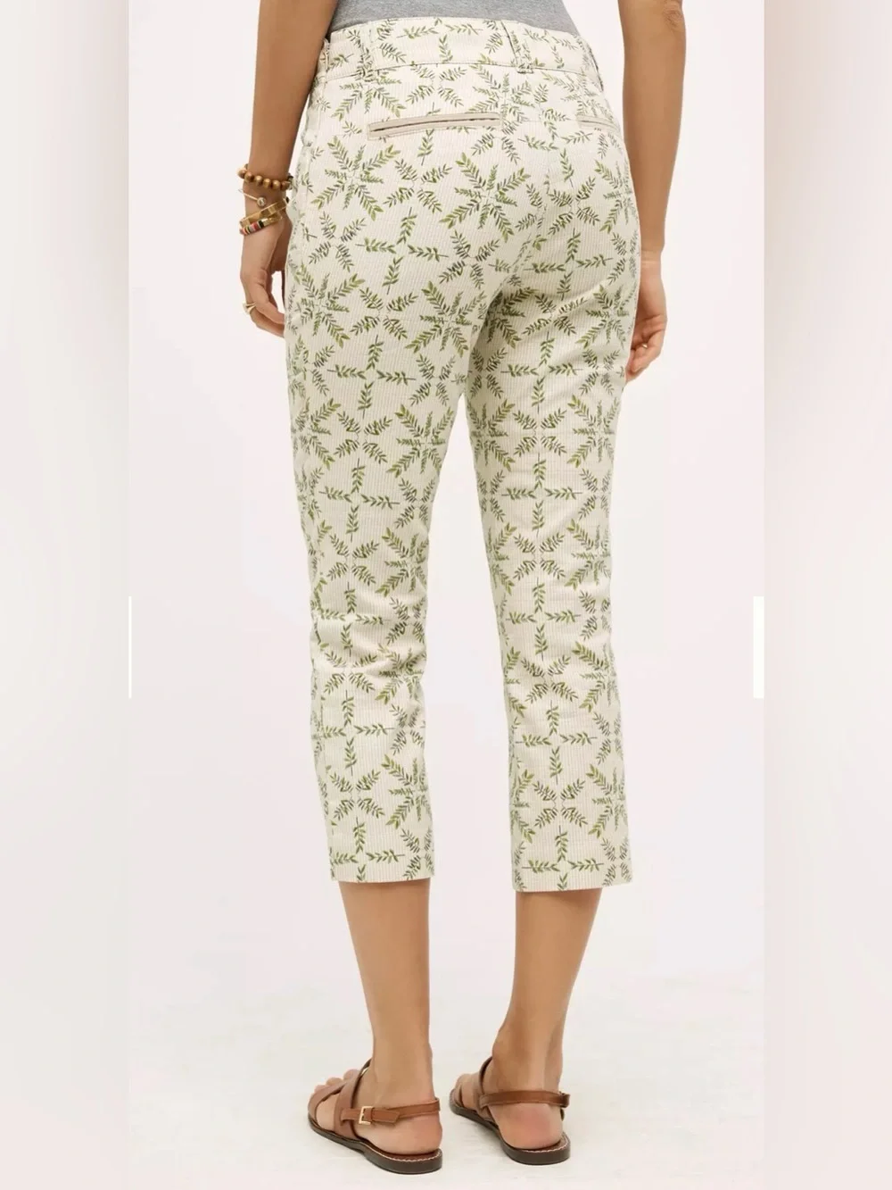 Anthropologie Cartonnier Charlie Trouser‎ Medallion Leaf Print, Size 8